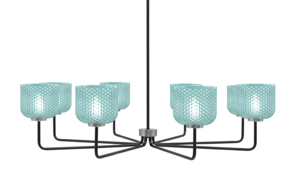 Toltec Lighting - 6208-MBGP-4615 - Eight Light Chandelier - Sandia - Matte Black & Graphite