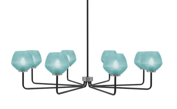 Toltec Lighting - 6208-MBGP-4625 - Eight Light Chandelier - Sandia - Matte Black & Graphite