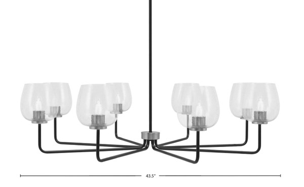 Toltec Lighting - 6208-MBGP-4810 - Eight Light Chandelier - Sandia - Matte Black & Graphite