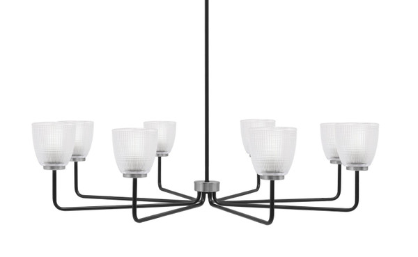 Toltec Lighting - 6208-MBGP-500 - Eight Light Chandelier - Sandia - Matte Black & Graphite