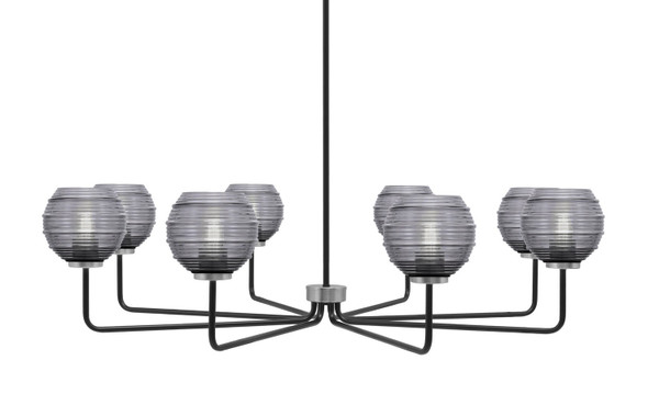 Toltec Lighting - 6208-MBGP-5112 - Eight Light Chandelier - Sandia - Matte Black & Graphite