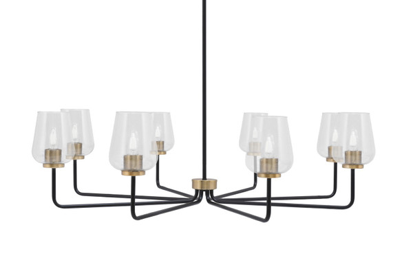 Toltec Lighting - 6208-MBNAB-210 - Eight Light Chandelier - Sandia - Matte Black & New Age Brass