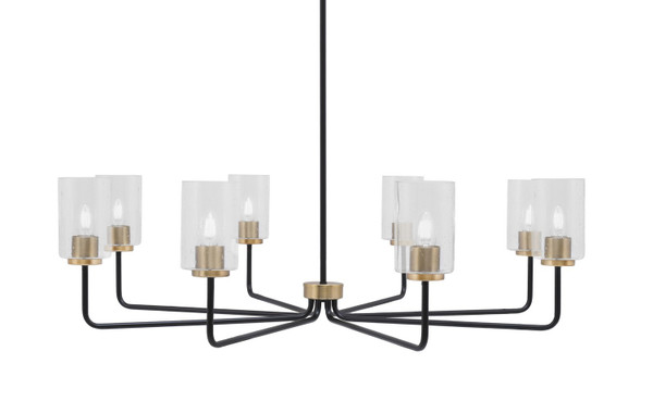 Toltec Lighting - 6208-MBNAB-300 - Eight Light Chandelier - Sandia - Matte Black & New Age Brass