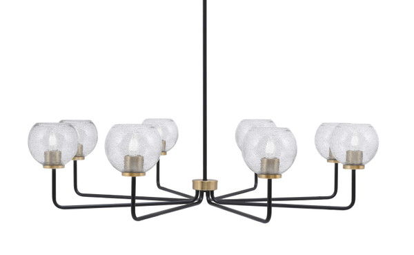 Toltec Lighting - 6208-MBNAB-4102 - Eight Light Chandelier - Sandia - Matte Black & New Age Brass