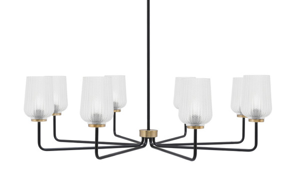 Toltec Lighting - 6208-MBNAB-4250 - Eight Light Chandelier - Sandia - Matte Black & New Age Brass