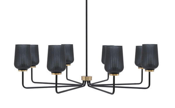 Toltec Lighting - 6208-MBNAB-4252 - Eight Light Chandelier - Sandia - Matte Black & New Age Brass