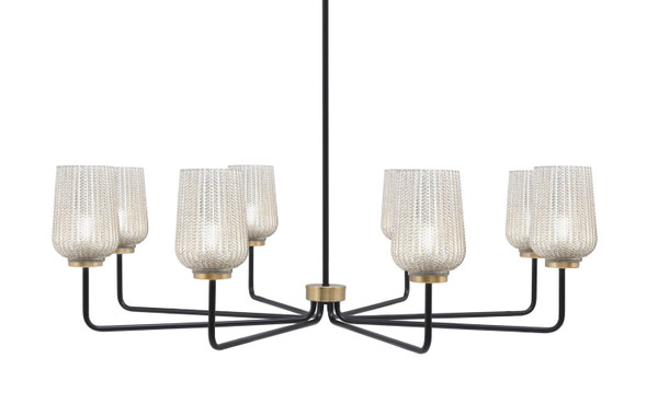 Toltec Lighting - 6208-MBNAB-4253 - Eight Light Chandelier - Sandia - Matte Black & New Age Brass