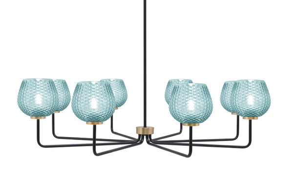 Toltec Lighting - 6208-MBNAB-4605 - Eight Light Chandelier - Sandia - Matte Black & New Age Brass