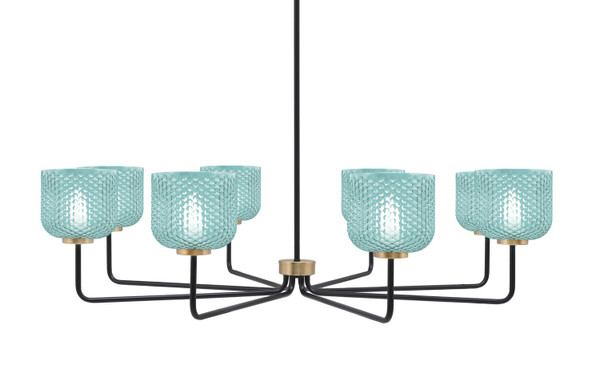 Toltec Lighting - 6208-MBNAB-4615 - Eight Light Chandelier - Sandia - Matte Black & New Age Brass