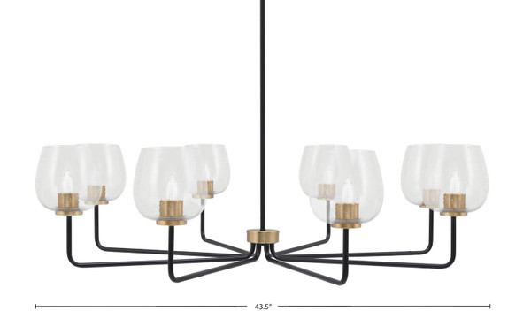 Toltec Lighting - 6208-MBNAB-4810 - Eight Light Chandelier - Sandia - Matte Black & New Age Brass