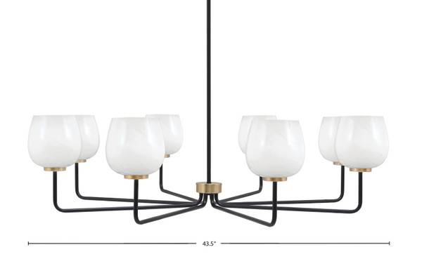 Toltec Lighting - 6208-MBNAB-4811 - Eight Light Chandelier - Sandia - Matte Black & New Age Brass