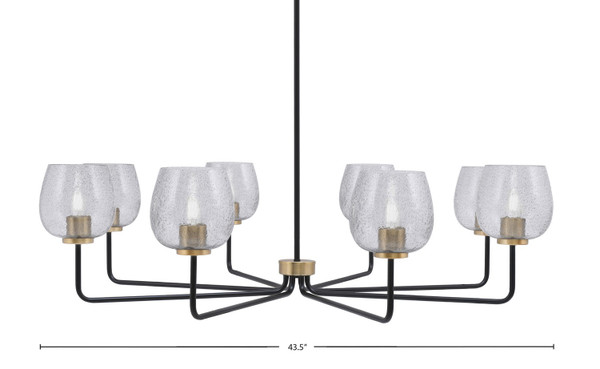 Toltec Lighting - 6208-MBNAB-4812 - Eight Light Chandelier - Sandia - Matte Black & New Age Brass