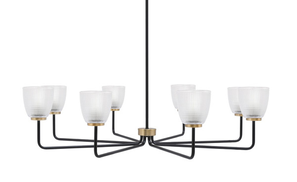 Toltec Lighting - 6208-MBNAB-500 - Eight Light Chandelier - Sandia - Matte Black & New Age Brass