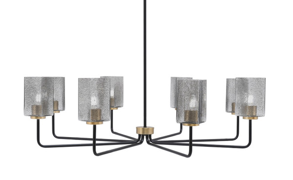 Toltec Lighting - 6208-MBNAB-542 - Eight Light Chandelier - Sandia - Matte Black & New Age Brass