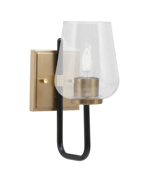 Toltec Lighting - 6221-MBNAB-210 - One Light Wall Sconce - Sandia - Matte Black & New Age Brass