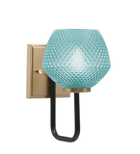 Toltec Lighting - 6221-MBNAB-4625 - One Light Wall Sconce - Sandia - Matte Black & New Age Brass
