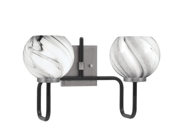 Toltec Lighting - 6222-MBGP-4109 - Two Light Bath Bar - Sandia - Matte Black & Graphite