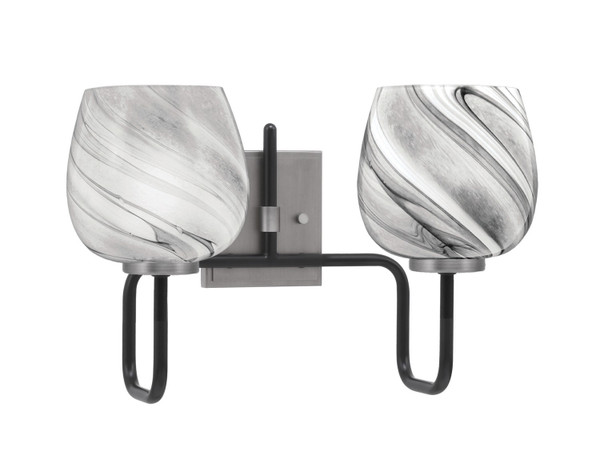 Toltec Lighting - 6222-MBGP-4819 - Two Light Bath Bar - Sandia - Matte Black & Graphite