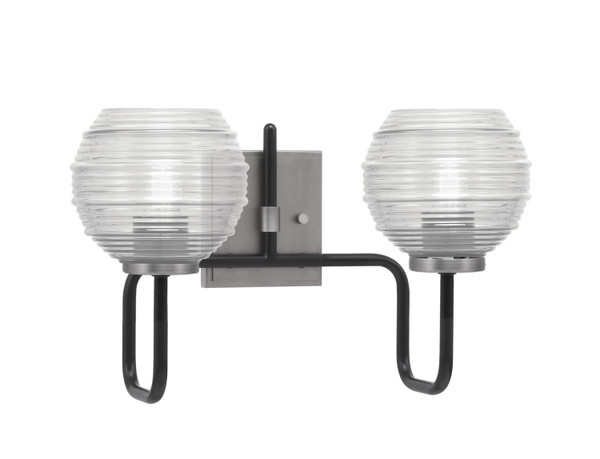 Toltec Lighting - 6222-MBGP-5110 - Two Light Bath Bar - Sandia - Matte Black & Graphite