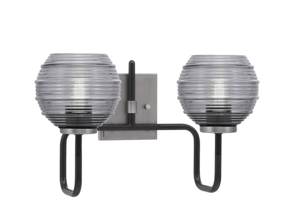 Toltec Lighting - 6222-MBGP-5112 - Two Light Bath Bar - Sandia - Matte Black & Graphite