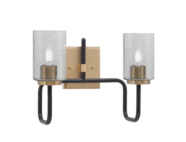 Toltec Lighting - 6222-MBNAB-3002 - Two Light Bath Bar - Sandia - Matte Black & New Age Brass