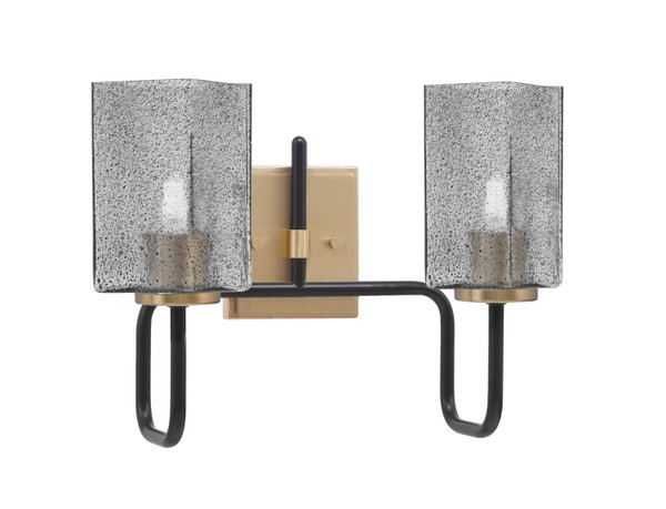 Toltec Lighting - 6222-MBNAB-542 - Two Light Bath Bar - Sandia - Matte Black & New Age Brass