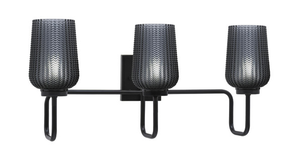 Toltec Lighting - 6223-MB-4252 - Three Light Bath Bar - Sandia - Matte Black