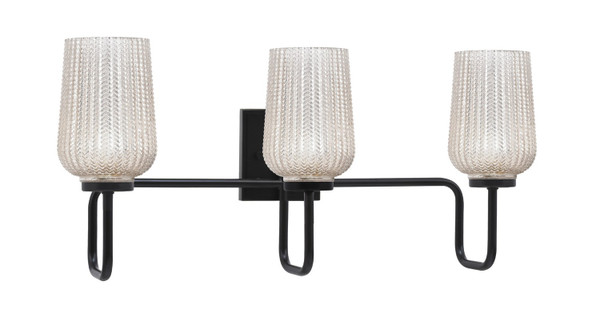 Toltec Lighting - 6223-MB-4253 - Three Light Bath Bar - Sandia - Matte Black
