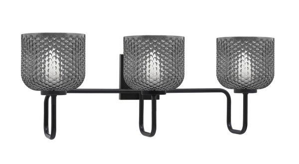 Toltec Lighting - 6223-MB-4612 - Three Light Bath Bar - Sandia - Matte Black