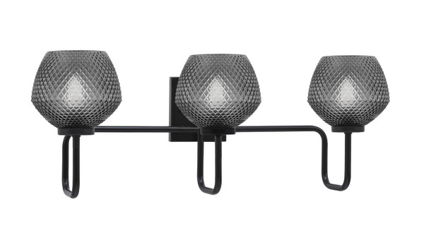 Toltec Lighting - 6223-MB-4622 - Three Light Bath Bar - Sandia - Matte Black