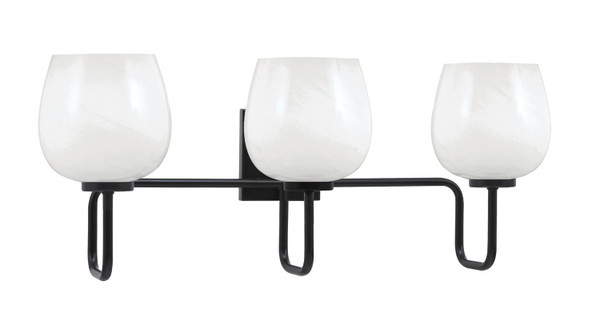 Toltec Lighting - 6223-MB-4811 - Three Light Bath Bar - Sandia - Matte Black