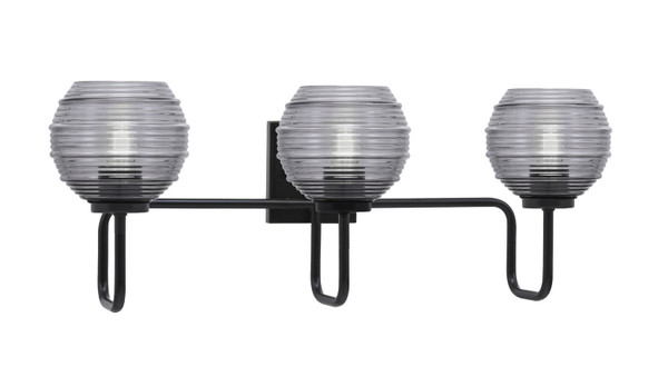 Toltec Lighting - 6223-MB-5112 - Three Light Bath Bar - Sandia - Matte Black