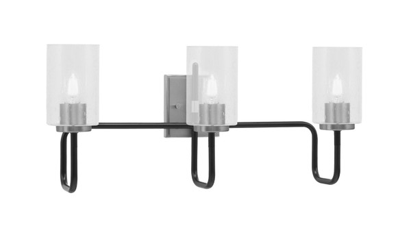 Toltec Lighting - 6223-MBGP-300 - Three Light Bath Bar - Sandia - Matte Black & Graphite