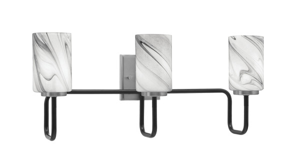 Toltec Lighting - 6223-MBGP-3009 - Three Light Bath Bar - Sandia - Matte Black & Graphite