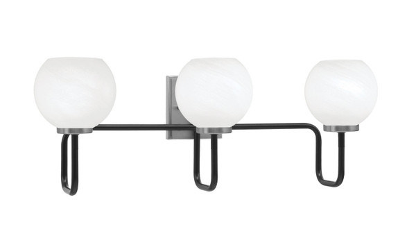 Toltec Lighting - 6223-MBGP-4101 - Three Light Bath Bar - Sandia - Matte Black & Graphite