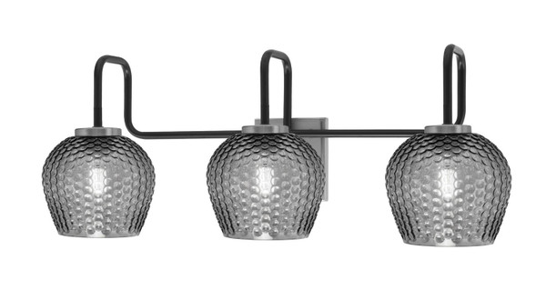 Toltec Lighting - 6223-MBGP-4602 - Three Light Bath Bar - Sandia - Matte Black & Graphite