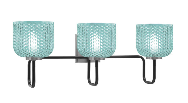 Toltec Lighting - 6223-MBGP-4615 - Three Light Bath Bar - Sandia - Matte Black & Graphite