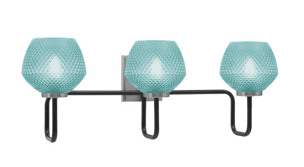 Toltec Lighting - 6223-MBGP-4625 - Three Light Bath Bar - Sandia - Matte Black & Graphite