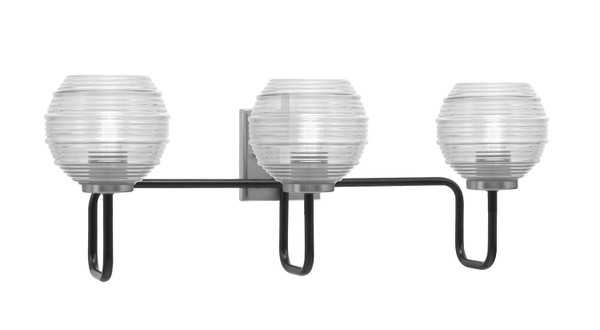 Toltec Lighting - 6223-MBGP-5110 - Three Light Bath Bar - Sandia - Matte Black & Graphite