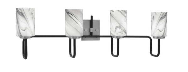 Toltec Lighting - 6224-MBGP-3009 - Four Light Bath Bar - Sandia - Matte Black & Graphite