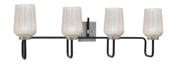 Toltec Lighting - 6224-MBGP-4253 - Four Light Bath Bar - Sandia - Matte Black & Graphite