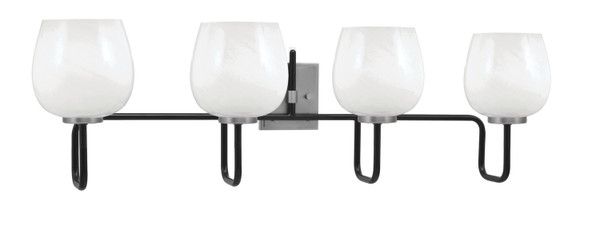 Toltec Lighting - 6224-MBGP-4811 - Four Light Bath Bar - Sandia - Matte Black & Graphite