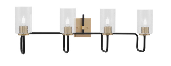 Toltec Lighting - 6224-MBNAB-300 - Four Light Bath Bar - Sandia - Matte Black & New Age Brass