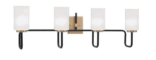 Toltec Lighting - 6224-MBNAB-3001 - Four Light Bath Bar - Sandia - Matte Black & New Age Brass
