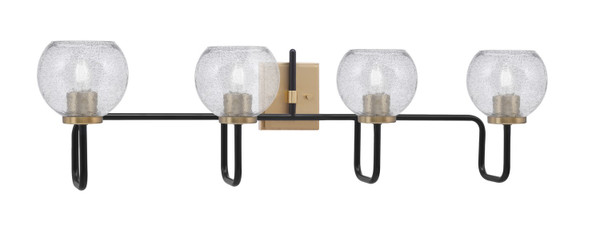 Toltec Lighting - 6224-MBNAB-4102 - Four Light Bath Bar - Sandia - Matte Black & New Age Brass