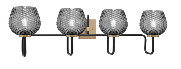 Toltec Lighting - 6224-MBNAB-4602 - Four Light Bath Bar - Sandia - Matte Black & New Age Brass