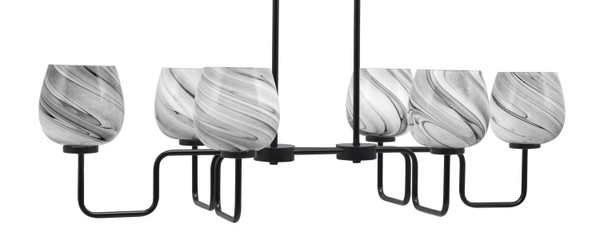 Toltec Lighting - 6236-MB-4819 - Six Light Bar - Sandia - Matte Black
