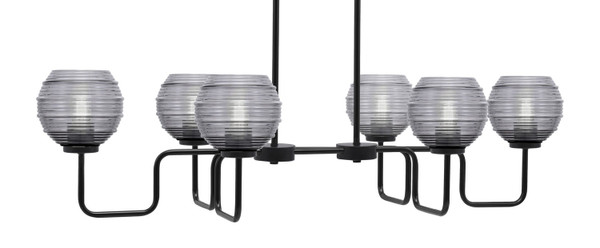 Toltec Lighting - 6236-MB-5112 - Six Light Bar - Sandia - Matte Black