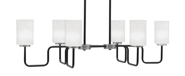 Toltec Lighting - 6236-MBGP-3001 - Six Light Bar - Sandia - Matte Black & Graphite
