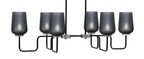 Toltec Lighting - 6236-MBGP-4252 - Six Light Bar - Sandia - Matte Black & Graphite